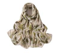 KUNYOS Bufanda De Gasa Con Estampado Vintage, Hiyab De Jersey, Chal For Mujeres Musulmanas, Transpirable Y Cómodo.(Olive green)