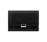 KUNYOS Cartera pequeña for Mujer, Elegante y Sencillo Monedero de Cuero PU Tres Pliegues, Ligero fácil Llevar, el Mejor Accesorio Moda, un Gran Regalo Las Mujeres Durante Vacaciones(Black)