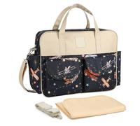 KUNYOS Conjunto de 3 piezas, bolsa mano for cambiar pañales bebé (con remolque for cambiador) con múltiples compartimentos independientes, bolso ligero y portátil, viaje(Racing)