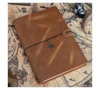 KUNYOS Cuaderno diario hecho a mano Vintage cuaderno de bocetos Bloc de notas viajero portátil Cove(Brown,Portable6.9X4.3inch)