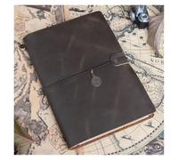 KUNYOS Cuaderno diario hecho a mano Vintage cuaderno de bocetos Bloc de notas viajero portátil Cove(Dark brown,Portable6.9X4.3inch)