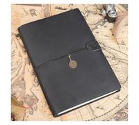 KUNYOS Cuaderno diario hecho a mano Vintage cuaderno de bocetos Bloc de notas viajero portátil Cove(Black,Passport 5.3X4.1inch)