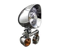 KUNYOS Faros De Motocicleta Para El Triunfo 1 Juego De Faros Delanteros Universales Cromados Para Motocicleta Con Indicador Señal Giro Y Luz Conducción Auxiliar