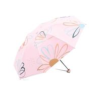KUNYOS Flower Compact Umbrella, Women's Sunlight Protection UV Protection Umbrella, Girls In Sunny And Rainy Days, Folding Parasol, Folding Pocket Umbrellas(Pink)