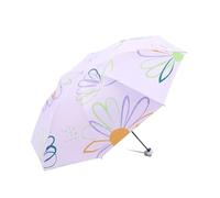 KUNYOS Flower Compact Umbrella, Women's Sunlight Protection UV Protection Umbrella, Girls In Sunny And Rainy Days, Folding Parasol, Folding Pocket Umbrellas(Purple)