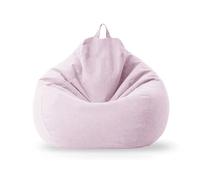 KUNYOS Funda de puf de Lino y algodón sin Relleno, puf for Esquina de Suelo, puf for Silla, puf otomano for salón(Light Pink,3ft-d90cm-cover)