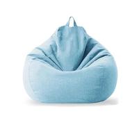 KUNYOS Funda de puf de Lino y algodón sin Relleno, puf for Esquina de Suelo, puf for Silla, puf otomano for salón(Ice Blue,3ft-d90cm-cover)
