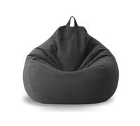 KUNYOS Funda de puf de Lino y algodón sin Relleno, puf for Esquina de Suelo, puf for Silla, puf otomano for salón(Carbon Grey,3.3 ft-D100cm-cover)