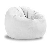 KUNYOS Funda de puf for niños y Adultos, sin Relleno, puf, Silla, puf, salón, Asiento de Esquina, Juego, Bolsa de película(28-White,D80cm-2.6ft-Cover)