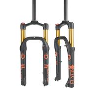 KUNYOS Horquilla De Suspensión Neumática para Bicicleta MTB 26X4.0 Recorrido De La Horquilla De Bicicleta Gorda 100 Mm 28,6 Mm Horquilla Delantera Recta Bloqueo Manual, para Snow Beach XC/Am,Oro