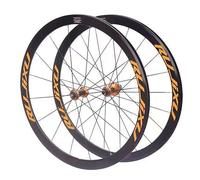 KUNYOS Juego De Ruedas 700C para Bicicleta De Carretera De Aleación De Aluminio Cambio Rápido Altura De Llanta 40/50Mm Frenos V/C Soporta Cassette De 8-11 Velocidades,Oro,40MM