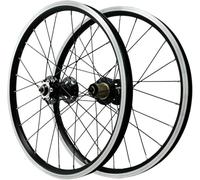 KUNYOS Juego de Ruedas BMX 406/451 de 20 Pulgadas Llantas de aleación de Aluminio de Doble Pared Bujes de Freno de Disco QR Ruedas Delanteras y traseras 24H para Bicicleta de montaña,Negro,451