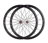 KUNYOS Juego De Ruedas De 700C para Bicicleta De Carretera con Frenos De Disco/Frenos De Campana/Frenos De Llanta, Buje De Carbono De 30/40/50 Mm Y Cassette De 8~12 Velocidades, 100/130 Mm,Rojo,50mm