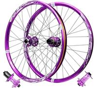 KUNYOS Juego De Ruedas De Bicicleta De Aleación De Aluminio De 24 Pulgadas 26/27.5/29,Buje De Freno De Disco con Rodamientos Sellados, Ruedas MTB Moradas para 7-12 Velocidades,Thru axle,24inch