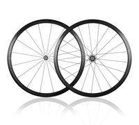 KUNYOS Juego de Ruedas de Bicicleta de Carretera 700C con Llantas de Aluminio de 30 mm, liberación rápida, Frenos de llanta y Frenos C/V; Compatible con casetes HG de 7/8/9/10/11/12 velocidades