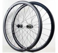 KUNYOS Juego De Ruedas De Carbono para Bicicleta De Carretera De 700C, Altura De Llanta De 30/50 Mm, Buje HG con Freno De Disco Y Eje Pasante, Compatible con Cassettes De 7~12 Velocidades,Negro,50MM