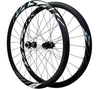 KUNYOS Juego De Ruedas De Carretera 700C Freno De Disco Eje Pasante Doble Capa Llantas De Aleación De Aluminio Buje 24H para Cassette De 8-12 Velocidades Ruedas De Bicicleta,Negro