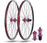 KUNYOS Juego De Ruedas MTB 24/26/27,5/29 Pulgadas 32 Agujeros Eje Pasante Rueda Delantera 15 X 100 Mm Trasera 12 X 142 Mm Buje De Rueda para Freno De Disco para 7-11 Velocidades,Rosado,29inch