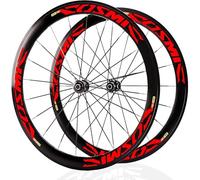 KUNYOS Juego de Ruedas para Bicicleta de Carretera 700C*40/50MM Aleación de Aluminio C/V/Llanta de Freno de Disco 20H Buje para 7 8 9 10 11 Velocidad Juego de Ruedas,Rojo,50mm C/V