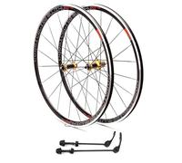 KUNYOS Juego De Ruedas para Bicicleta De Carretera 700C Llanta De 30 Mm Freno V/C - Ruedas De Bicicleta para Cassette De 7, 8, 9, 10 Y 11 Velocidades Buje De Fibra De Carbono 1650G,Oro