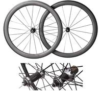 KUNYOS Juego De Ruedas para Bicicleta De Carretera De Carbono 700C con Freno De Llanta, Profundidad 40/50 Mm, Buje con Rodamientos De Cerámica, Soporte para Casetes De 8/9/10/11 Velocidades