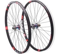 KUNYOS Juego De Ruedas para Bicicleta De Montaña 26 27.5 29 Pulgadas Freno De Disco 32 Agujeros Llanta 120 Clicks Cierre Rápido Rueda MTB para Cassette De 7-12 Velocidades,Vistoso,27.5inch