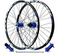 KUNYOS Juego De Ruedas para Bicicleta De Montaña 26 Pulgadas 27.5" 29" Freno De Disco 4 Rodamientos Sellados Ruedas Delantera Y Trasera Llanta 32H para Casete De 7-11 Velocidades,Blue qr,29inch