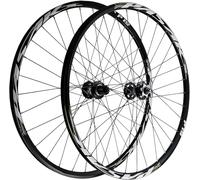 KUNYOS Kit De Ruedas De Bicicleta De Montaña 26/27.5/29 Pulgadas, Doble Pared De Aleación Freno De Discos MTB Ruedas, 32H De Acero Inoxidable Altavoz Bicicletas HG Hub 7-12 Velocidad,Negro,27.5inch