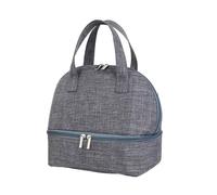 KUNYOS Lunch bag for women and men, multifunctional double-layer insulation portable, easy to use, suitable for work/school/picnic/travel/outdoor, a wonderful life experience(Grey)