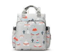 KUNYOS Mochila Cambiadora Portátil Con Estampado, Bolsa De Pañales For Bebé De Gran Capacidad Con Múltiples Compartimentos, Con Correas For Cochecito For Viajar Fácilmente(G)