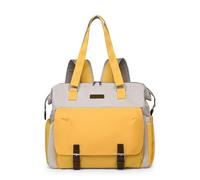 KUNYOS Mochila For Cambiar Pañales De Bebé, Bolso De Mano Impermeable Y Resistente Al Desgaste, Se Puede Llevar En Un Hombro O En Ambos Hombros, Gran Capacidad Con Múltiples Compartimentos(Yellow)
