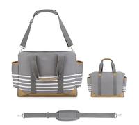 KUNYOS Mochila for cambiar pañales de bebé, resistente al desgaste e impermeable, gran capacidad y múltiples compartimentos, se puede colgar con un cochecito, bolso multifuncional for madre(Grey)