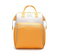 KUNYOS Mochila For Cambiar Pañales En Color De Contraste, Portátil, Duradera, Bolsa For Bebé Gran Capacidad, Con Compartimento Aislamiento Papel Aluminio Y Correas Cochecito(Yellow)