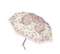 KUNYOS Oil Painting Compact Umbrella UV Resistant Rain Resistant Dual-purpose Sunshade Umbrella, Compact And Portable Sun Umbrellas(Phantom,Manual)