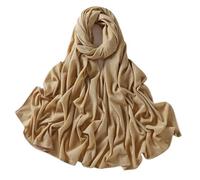 KUNYOS Pañuelo for la cabeza tipo hijab, suave, elástico, transpirable y a rayas, for mujeres musulmanas.(Beige)