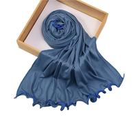KUNYOS Pañuelo for la cabeza tipo hiyab ligero for mujeres musulmanas, estilo largo rizado y cómodo.(Gray blue)