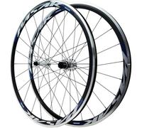KUNYOS Par De Ruedas De Bicicleta De Carretera 700C Llantas De Doble Pared Profundidad 30Mm 20/24 Agujeros Rodamientos Bujes Frenos C/V QR-100/130Mm Ruedas para Casete De 7 A 12 Velocidades,Azul