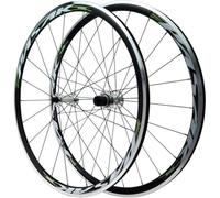 KUNYOS Par De Ruedas De Bicicleta De Carretera 700C Llantas De Doble Pared Profundidad 30Mm 20/24 Agujeros Rodamientos Bujes Frenos C/V QR-100/130Mm Ruedas para Casete De 7 A 12 Velocidades,Verde