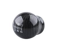 KUNYOS Pomo de cambio de cuero Perilla De Cambio Manual Fibra Carbono Cabezal Palanca Cambios Universal 5/6 Velocidades Con Adaptador Limitador Incluido(6 Speed)