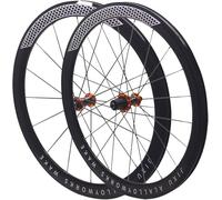 KUNYOS Ruedas De Carbono para Bicicleta De Carretera 700C 30/40/50 Mm Llanta De Doble Capa Aleación De Aluminio Liberación Rápida Frenos C/V/Rim 7-12 Velocidades