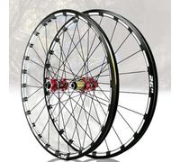 KUNYOS Thru Axle Bicicleta Juego De Ruedas 26'' 27.5'' 29'' Bicicleta De Montaña Rueda Delantera Rueda Trasera Juego De Doble Capa 24-Agujero Recto-Pull Hub para 7-12 Engranaje,Rojo,26inch