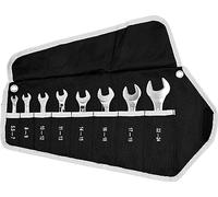 Kunzer 7SLS08 Juego de llaves especiales (8 piezas, acero, 5,5-24 mm, doble llave inglesa con funda enrollable)