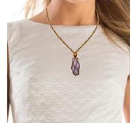 Kunzit, colgante irregular piedras preciosas Kuncita, elegante joya Lucky Love para mujeres y hombres, accesorios ropa