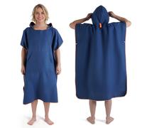 KUOGAS Poncho de baño para mujer y hombre, poncho de microfibra, de microfibra, azul oscuro, L