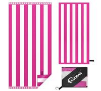 KUOGAS Toalla Playa XXL 90×180 cm, Toalla Grande de Microfibra de Secado RáPido, Toalla de BañO Sin Arena, Manta de Playa Mujer (Rosa Rojo)