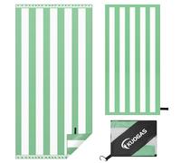 KUOGAS Toalla Playa XXL 90×180 cm, Toalla Grande de Microfibra de Secado RáPido, Toalla de BañO Sin Arena, Manta de Playa Mujer (Verde)