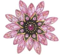 KUOHU Broche, Broche, de Flores con Diamantes imitación Cristal, alfileres, Accesorios Vestir Moda, joyería for Mujeres(Pink)