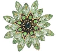 KUOHU Broche, Broche, de Flores con Diamantes imitación Cristal, alfileres, Accesorios Vestir Moda, joyería for Mujeres(Green)