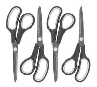 KUONIIY Tijeras con revestimiento de titanio ultra afilado, empuñaduras suaves y cómodas, tijeras multifuncionales, 21,3 cm, 4 piezas