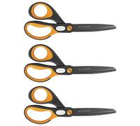 KUONIIY Tijeras de 8 pulgadas con hojas ultra afiladas con revestimiento de titanio, mangos suaves de agarre cómodo, tijeras multiusos, juego de 3